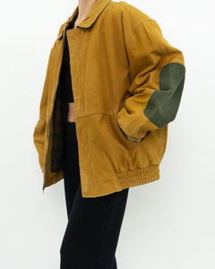 Vintage x Yellow, Green Suede Bomber (M-XL)