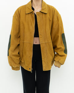 Vintage x Yellow, Green Suede Bomber (M-XL)