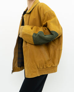 Vintage x Yellow, Green Suede Bomber (M-XL)