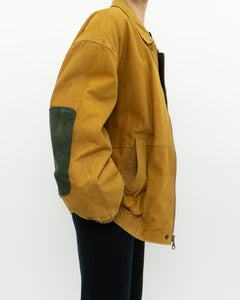 Vintage x Yellow, Green Suede Bomber (M-XL)