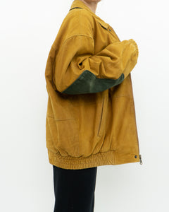 Vintage x Yellow, Green Suede Bomber (M-XL)