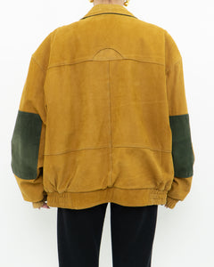 Vintage x Yellow, Green Suede Bomber (M-XL)