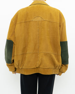 Vintage x Yellow, Green Suede Bomber (M-XL)