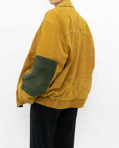 Vintage x Yellow, Green Suede Bomber (M-XL)