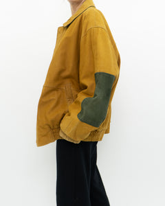 Vintage x Yellow, Green Suede Bomber (M-XL)