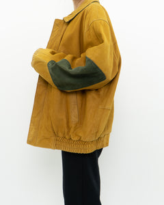 Vintage x Yellow, Green Suede Bomber (M-XL)