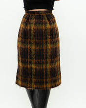 Load image into Gallery viewer, Vintage x Orange Plaid Mohair Skirt (XXS, XS)