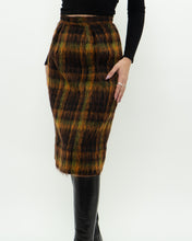 Load image into Gallery viewer, Vintage x Orange Plaid Mohair Skirt (XXS, XS)