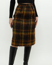 Load image into Gallery viewer, Vintage x Orange Plaid Mohair Skirt (XXS, XS)