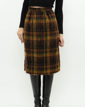 Load image into Gallery viewer, Vintage x Orange Plaid Mohair Skirt (XXS, XS)