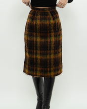 Load image into Gallery viewer, Vintage x Orange Plaid Mohair Skirt (XXS, XS)