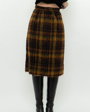 Load image into Gallery viewer, Vintage x Orange Plaid Mohair Skirt (XXS, XS)