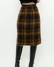 Load image into Gallery viewer, Vintage x Orange Plaid Mohair Skirt (XXS, XS)