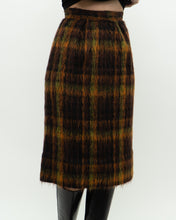 Load image into Gallery viewer, Vintage x Orange Plaid Mohair Skirt (XXS, XS)