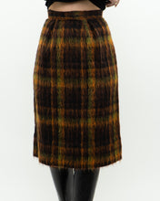 Load image into Gallery viewer, Vintage x Orange Plaid Mohair Skirt (XXS, XS)