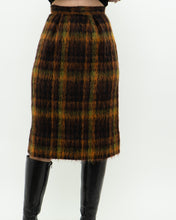 Load image into Gallery viewer, Vintage x Orange Plaid Mohair Skirt (XXS, XS)