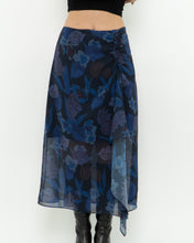 Load image into Gallery viewer, TED BAKER x Blue Floral Midi Skirt (S, M)