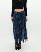 Load image into Gallery viewer, TED BAKER x Blue Floral Midi Skirt (S, M)