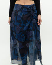 Load image into Gallery viewer, TED BAKER x Blue Floral Midi Skirt (S, M)