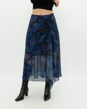 Load image into Gallery viewer, TED BAKER x Blue Floral Midi Skirt (S, M)