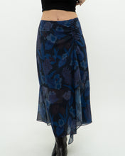 Load image into Gallery viewer, TED BAKER x Blue Floral Midi Skirt (S, M)