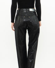 Load image into Gallery viewer, Vintage x Made in UK x Black Shiny Snakeskin Soft Denim (S, M)