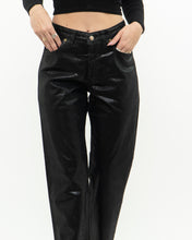 Load image into Gallery viewer, Vintage x Made in UK x Black Shiny Snakeskin Soft Denim (S, M)