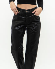 Load image into Gallery viewer, Vintage x Made in UK x Black Shiny Snakeskin Soft Denim (S, M)