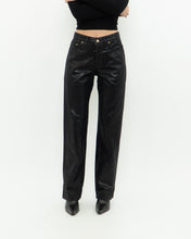 Load image into Gallery viewer, Vintage x Made in UK x Black Shiny Snakeskin Soft Denim (S, M)