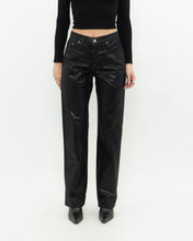 Load image into Gallery viewer, Vintage x Made in UK x Black Shiny Snakeskin Soft Denim (S, M)