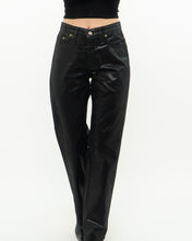 Load image into Gallery viewer, Vintage x Made in UK x Black Shiny Snakeskin Soft Denim (S, M)