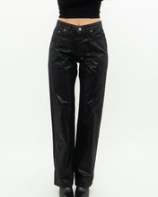 Load image into Gallery viewer, Vintage x Made in UK x Black Shiny Snakeskin Soft Denim (S, M)