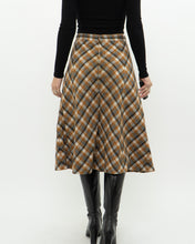 Load image into Gallery viewer, Vintage x Caramel Plaid Wool Midi Skirt (M, L)