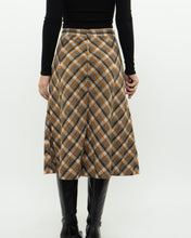 Load image into Gallery viewer, Vintage x Caramel Plaid Wool Midi Skirt (M, L)