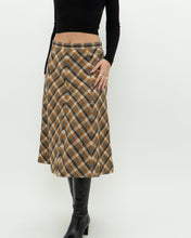 Load image into Gallery viewer, Vintage x Caramel Plaid Wool Midi Skirt (M, L)