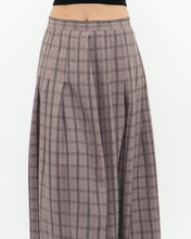 Load image into Gallery viewer, Vintage x Light Brown Plaid Midi Skirt (S, M)