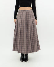 Load image into Gallery viewer, Vintage x Light Brown Plaid Midi Skirt (S, M)