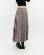 Load image into Gallery viewer, Vintage x Light Brown Plaid Midi Skirt (S, M)