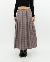 Load image into Gallery viewer, Vintage x Light Brown Plaid Midi Skirt (S, M)