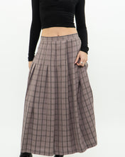 Load image into Gallery viewer, Vintage x Light Brown Plaid Midi Skirt (S, M)