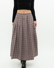 Load image into Gallery viewer, Vintage x Light Brown Plaid Midi Skirt (S, M)