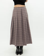 Load image into Gallery viewer, Vintage x Light Brown Plaid Midi Skirt (S, M)