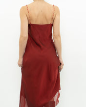 Load image into Gallery viewer, Vintage x Red Sheer Flowy Beaded Dress (M)