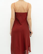 Load image into Gallery viewer, Vintage x Red Sheer Flowy Beaded Dress (M)