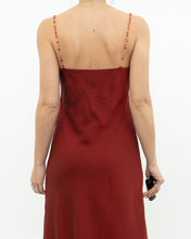 Load image into Gallery viewer, Vintage x Red Sheer Flowy Beaded Dress (M)