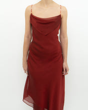 Load image into Gallery viewer, Vintage x Red Sheer Flowy Beaded Dress (M)