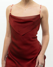 Load image into Gallery viewer, Vintage x Red Sheer Flowy Beaded Dress (M)