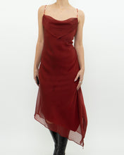 Load image into Gallery viewer, Vintage x Red Sheer Flowy Beaded Dress (M)