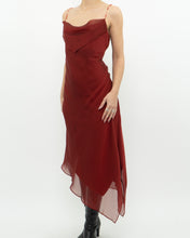 Load image into Gallery viewer, Vintage x Red Sheer Flowy Beaded Dress (M)