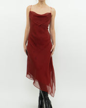 Load image into Gallery viewer, Vintage x Red Sheer Flowy Beaded Dress (M)